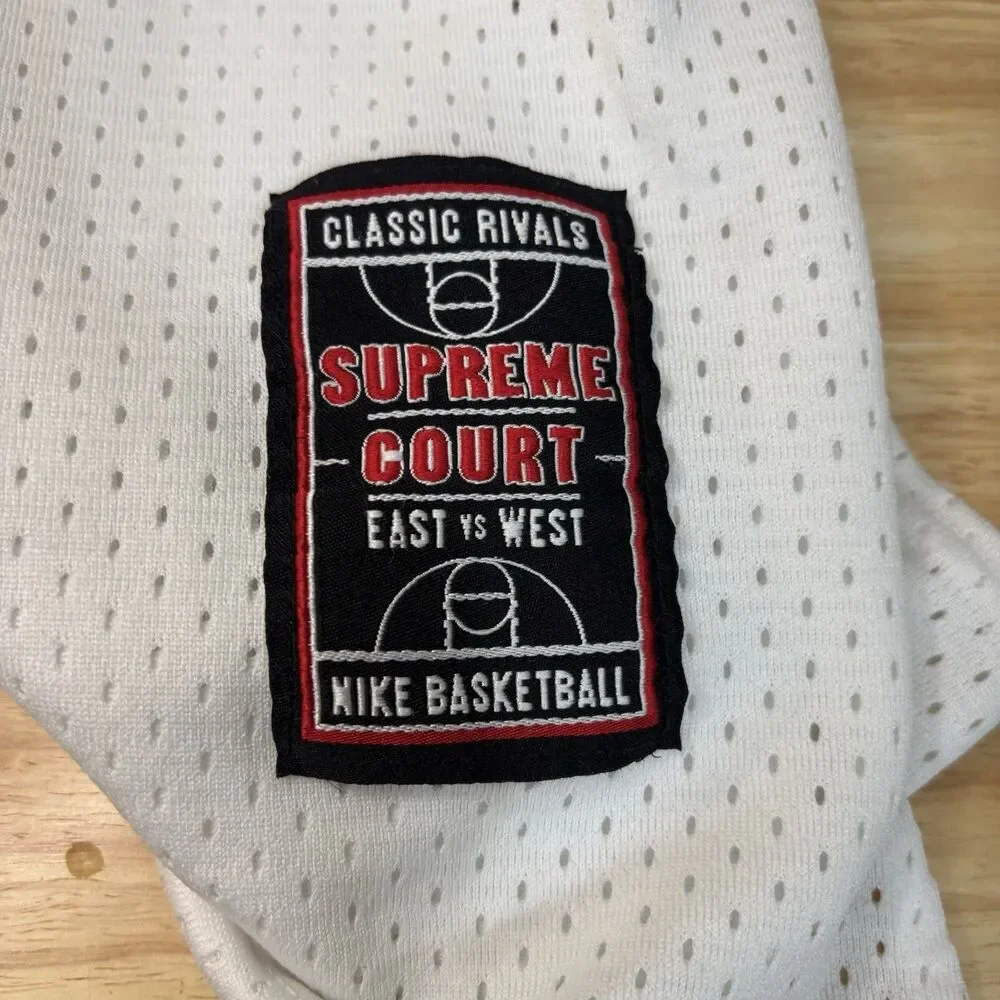 Vintage Nike Supreme‎ Court Mesh Basketball Jersey Vest White Classic Rivals Y2K